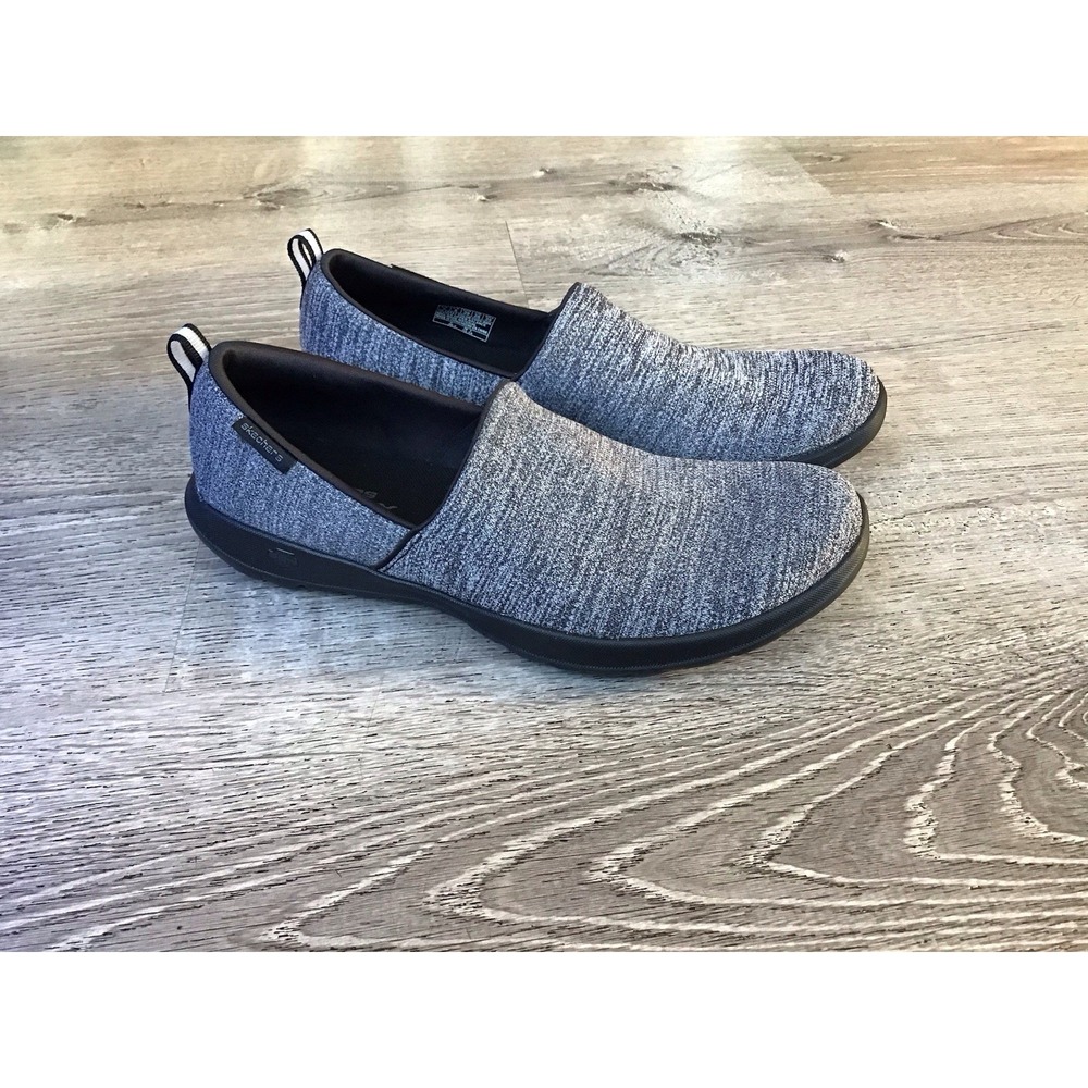 Skechers Gogamax Women's Size 9 Memory Foam Gray Knit Slip-on shoes #15417
